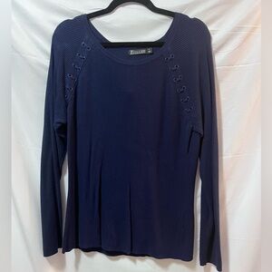 7th Avenue New York & Company Navy Blue Long Sleeve Top. XL.